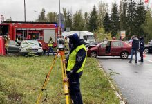 Jaworzno: Tragiczny wypadek na DK79. Nie żyje kierowca audi (fot.Śląska Policja)