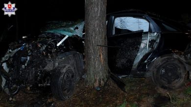 Zjechał z drogi i uderzył w drzewo. 18-latek zmarł w szpitalu (fot.Policja Lubelska)