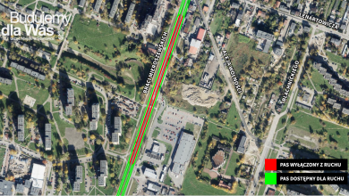 Zmiana organizacji ruchu na ulicy Braci Mieroszewskich. Rozpoczyna się budowa nowej linii tramwajowej (fot.UM Sosnowiec)