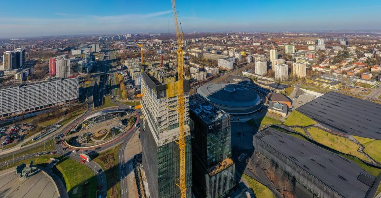 Trwa budowa najwyższego budynku w Katowicach, .KTW II. Jak idą prace? Źródło: facebook.com/biurowce .KTW