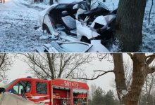 Dwa wypadki, cztery ofiary...niestety do obu tych tragedii doszło w weekend na terenie powiatów gliwickiego i zawierciańskiego. Poślizg pojazdów na oblodzonej jezdni a następnie zderzenie z drzewem to wspólny mianownik tych zdarzeń (fot.KWP Katowice)
