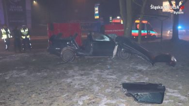 Bytom: Tragedia w Miechowicach. Nie żyje kierowca volvo (fot.Śląska Policja)