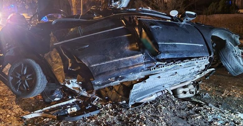 Uderzyli w znak, później w drzewo. Kierowca i pasażer passata zginęli na miejscu (fot.Policja Lubelska)