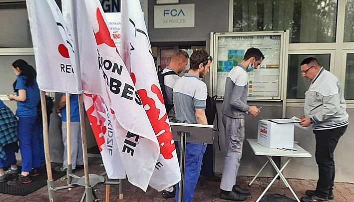 Referendum strajkowe ruszyło w fabryce Marelli w Bielsku-Białej. Pracownicy chcą podwyżek (fot.Solidarność)