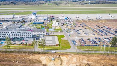 Trzeci hangar i kolej na lotnisko w Pyrzowicach. Fot. Slaskie.pl