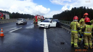 BMW i Kia zderzyły się na autostradzie A1. Śmiertelny wypadek w Rybniku (fot. Policja Śląska)