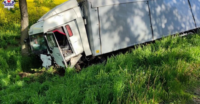 Zderzył się czołowo z ciężarówką. 19-letni kierowca forda zginął na miejscu (fot.Policja Lubelska)