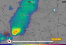 Śląskie: IMGW ostrzega przed burzami z gradem! Radar pokazuje burzę sunącą na Śląsk! (fot.www.skyradar.pl/)