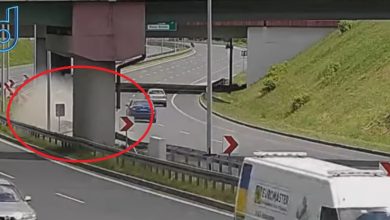 Zakręt Mistrzów w Rudzie Śląskiem przyciąga wypadki jak magnes. Tym razem motocyklista fot: Business Control MONITORING