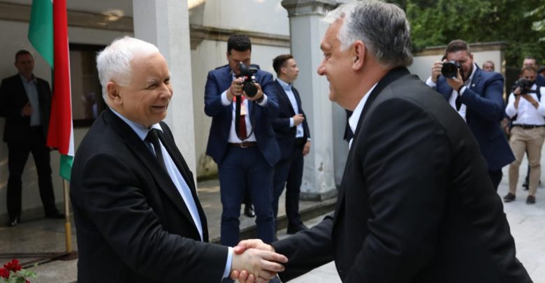 Jubileuszowy szczyt premierów państw Grupy Wyszehradzkiej. Jarosław Kaczyński spotkał się z Viktorem Orbanem (fot.KPRM)