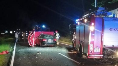 Osobówką najechał na maszynę rolniczą. Kierowca audi zginął na miejscu (fot.KPP Brodnica)