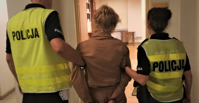 Stała na ulicy i rozmawiała ze ścianą. 26-latce grożą 3 lata więzienia (fot.Policja Pomorska)