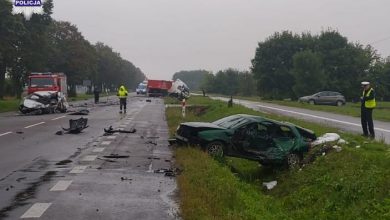 Masakra na drodze. Samochody najeżdżały jeden na drugi (fot.Policja Lubelska)