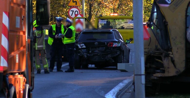 Groźny wypadek za tunelem w Katowicach. Jeden z kierowców był pijany