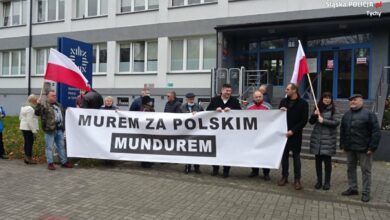 Takiej manifestacji przed tyską komendą policji jeszcze nie było! (fot.KMP Tychy)