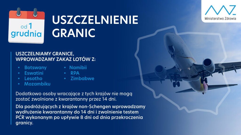 Zakazy lotów, zmniejszone limity osób niezaszczepionych. Są NOWE OBOSTRZENIA covidowe w Polsce! (fot.Ministerstwo Zdrowia)