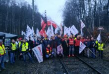 Górnicy blokują wysyłkę węgla. Trwa akcja protestacyjna we wszystkich kopalniach PGG (fot.Wojciech Żegolewski)