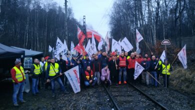 Górnicy blokują wysyłkę węgla. Trwa akcja protestacyjna we wszystkich kopalniach PGG (fot.Wojciech Żegolewski)