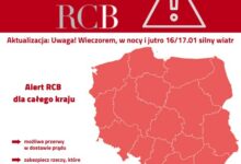 Silny, porywisty wiatr na terenie całego kraju! Alert RCB rozesłany po całej Polsce (fot.RCB)