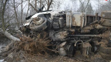 Śląskie: Zablokowała drogę na 9 godzin. Nowe fakty ws. wczorajszego wypadku na DW796 (fot.Śląska Policja)