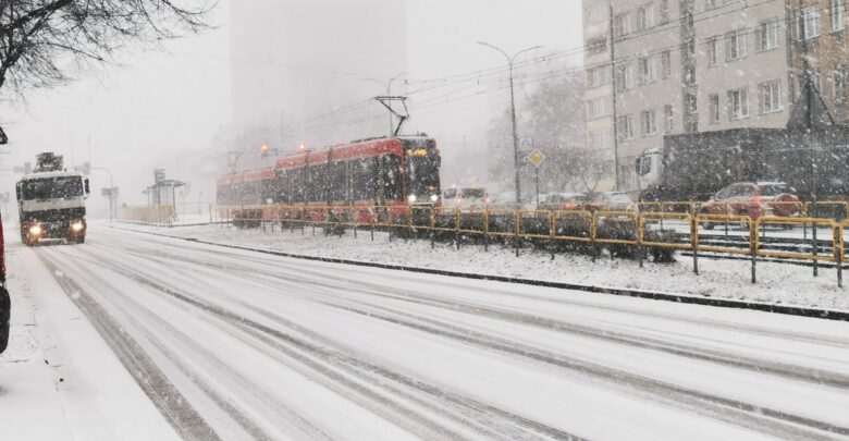 Burza śnieżna w Katowicach 17.01
