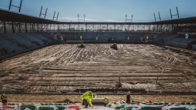 Tak wygląda nowy stadion w Sosnowcu. Trwa montaż krzesełek [GALERIA ZDJĘĆ]. Fot. Maciej Łydek/UM Sosnowiec