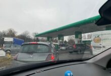 Kolejka na stacji BP w Oświęcimiu