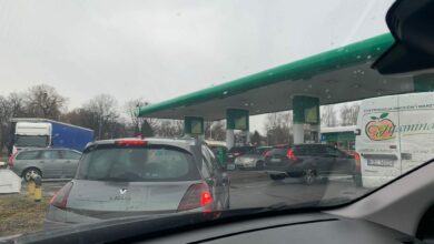 Kolejka na stacji BP w Oświęcimiu