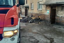 Wybuch butli z gazem w Mysłowicach. Jedna osoba poszkodowana. Fot. PSP Mysłowice