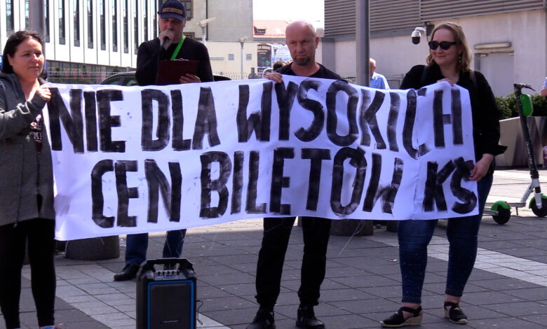 Pracownicy Kolei Śląskich ponownie protestowali [WIDEO]