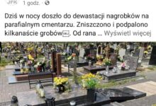 zniszczone groby w Piekarach