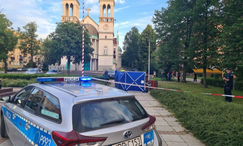 Miejsce ataku na 49-letniego mężczyznę w Częstochowie. [fot. KMP w Częstochowie]