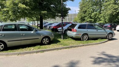 Kierowcy wolą niszczyć trawniki, niż poszukać miejsca parkingowego gdzie indziej. [fot. Bartosz Bednarczuk]