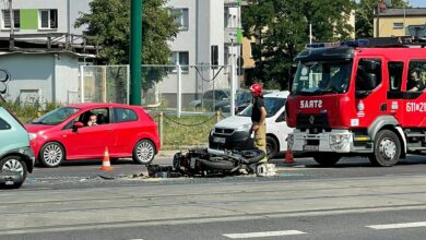 Wypadek motocyklisty w Sosnowcu