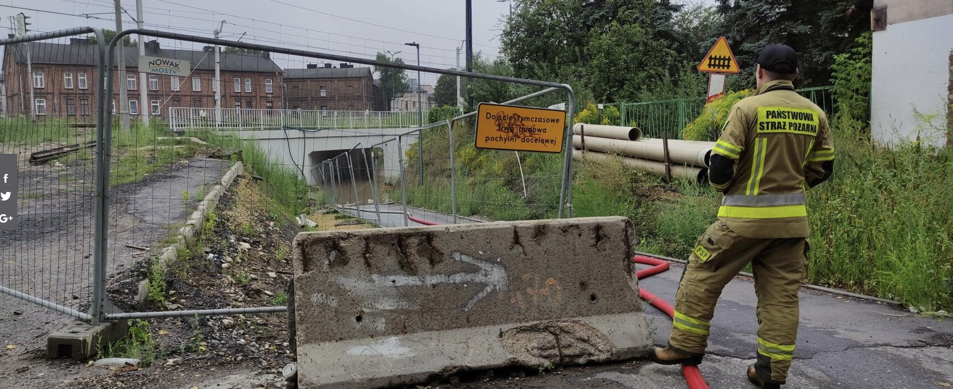 Zalany tunel w Dąbrowie Górniczej. [fot. UM w Dąbrowie Górniczej]
