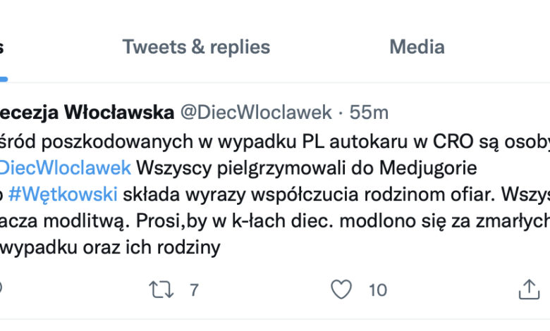 Diecezja Włocławska: w autokarze było 10-12 osób z diecezji