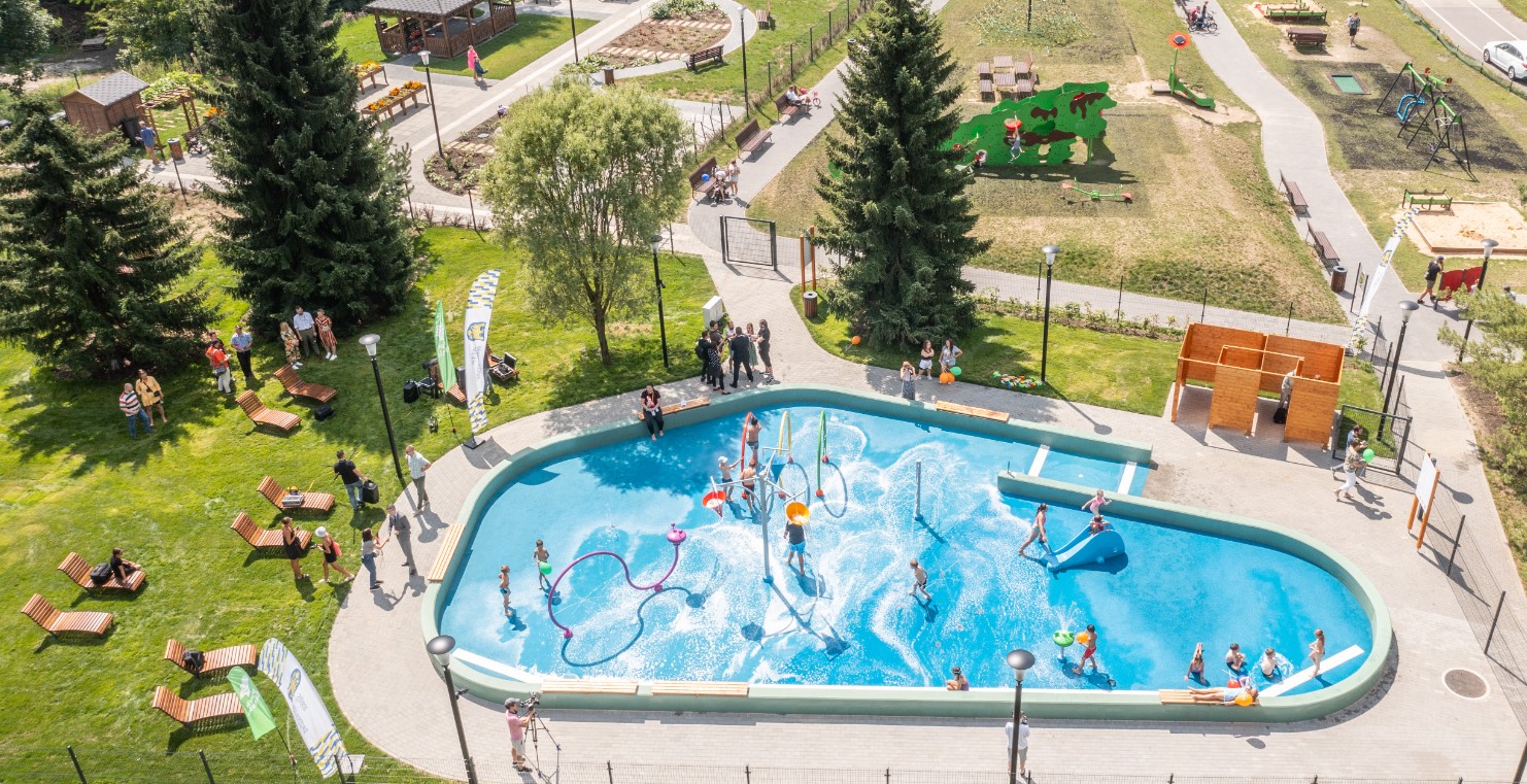 wodny plac zabaw w parku śląskim