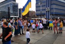 Zdjęcie archiwalne, 24 sierpnia 2022, Dzień Niepodległości Ukrainy w Katowicach