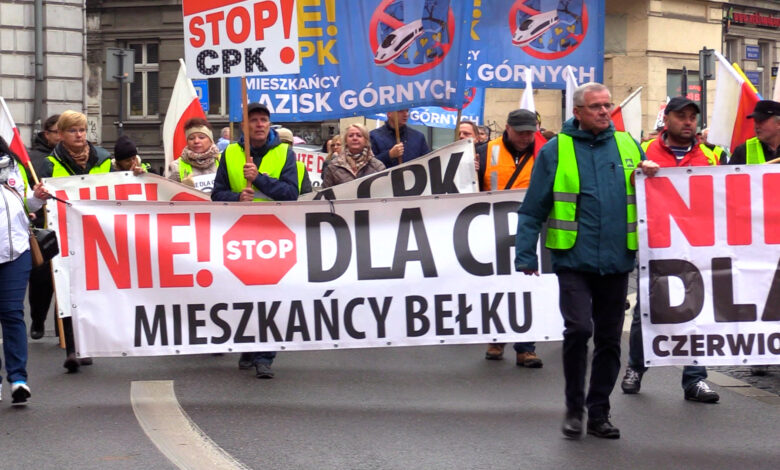 „Nie dla CPK”. Protest w Katowicach [WIDEO]