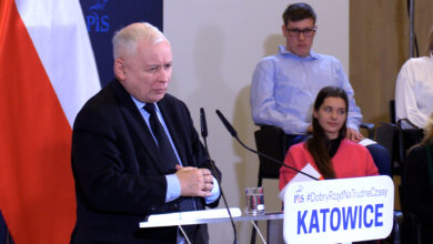 Jarosław Kaczyński w Katowicach.