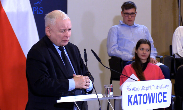 Jarosław Kaczyński w Katowicach.