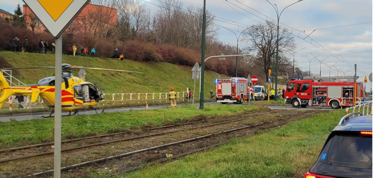 PILNE: wypadek w Będzinie. Lądował LPR