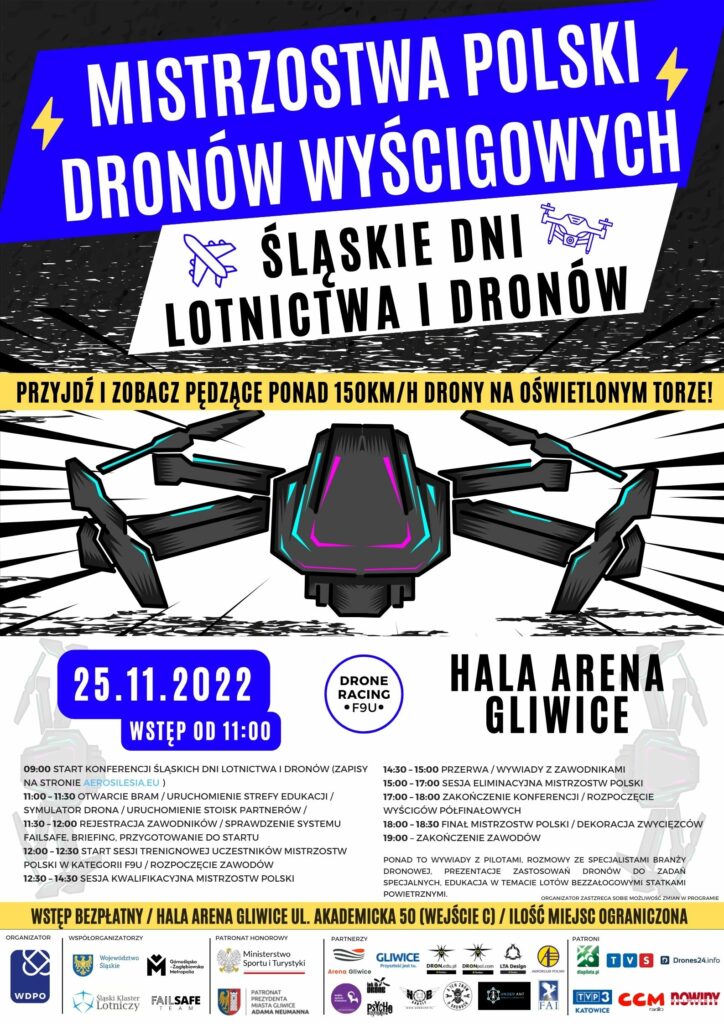 Mistrzostwa Polski Dronów Wyścigowych_plakat