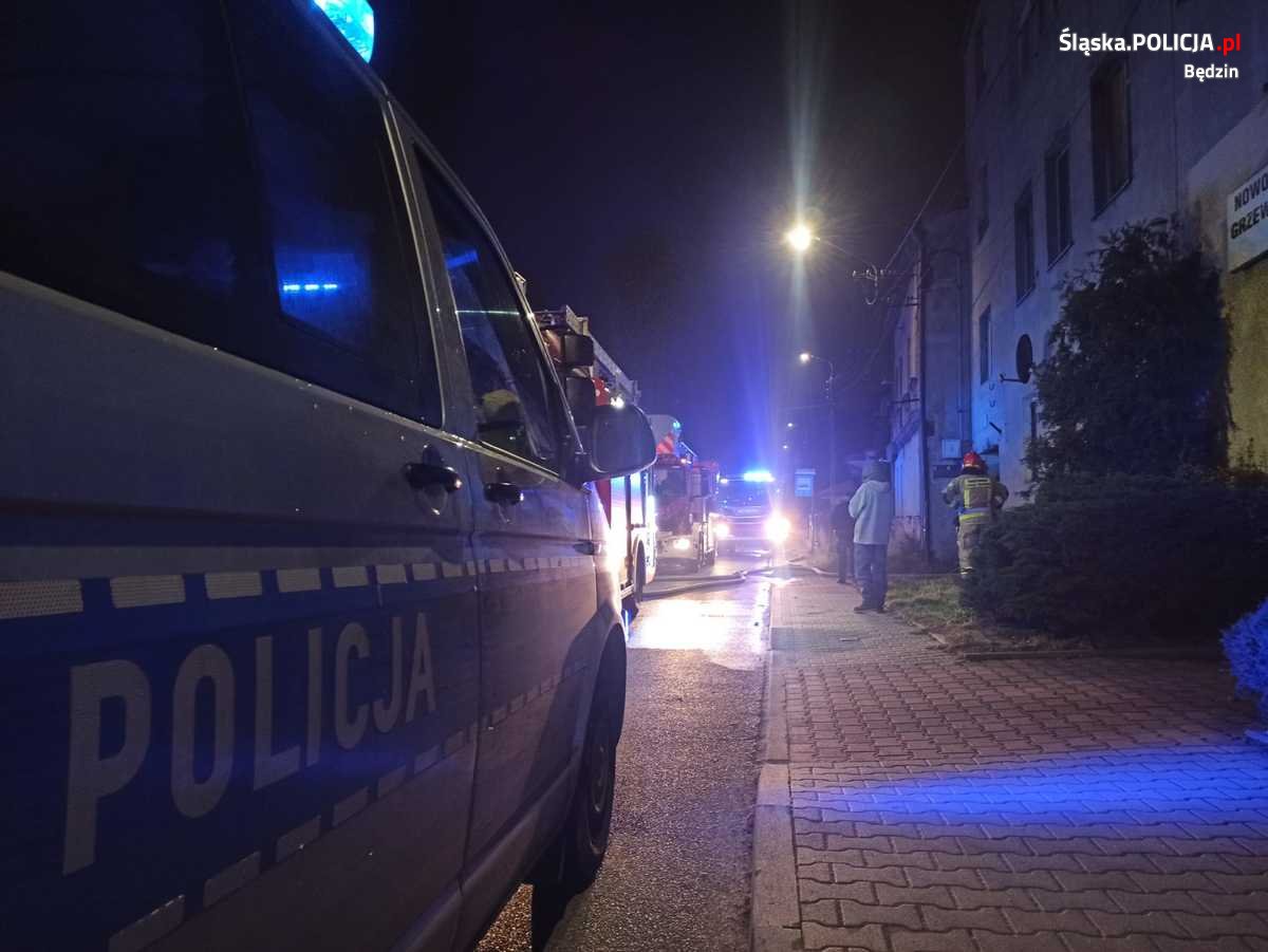 Tragiczny pożar kamienicy w Będzinie/fot.Śląska Policja