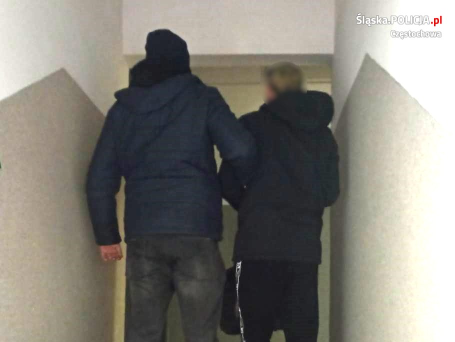 Przyszli po niego. A ten w kuchennej szafce /fot.Śląska Policja