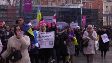 Katowice: protestowali przeciwko wojnie [WIDEO]