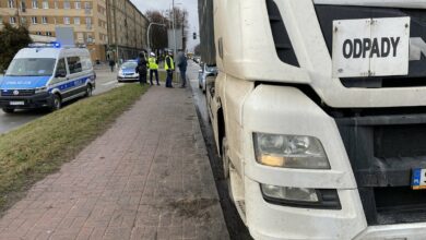 Ciężarówka ciągnęła 75-latka przez 350 metrów/fot.KMP Częstochowa