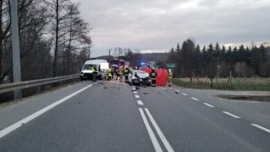 Toyota zderzyła się z fordem transitem. Zginęła kobieta/fot.Policja Podkarpacka