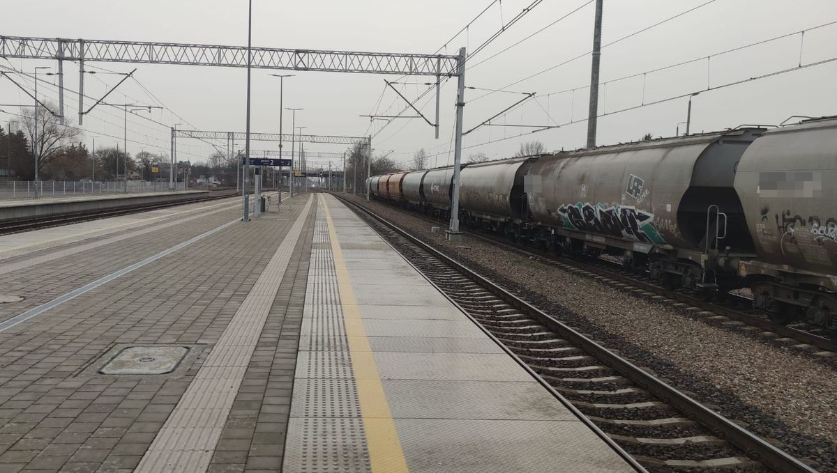 Zwłoki młodego mężczyzny na wagonie towarowym/fot.KPP Puławy