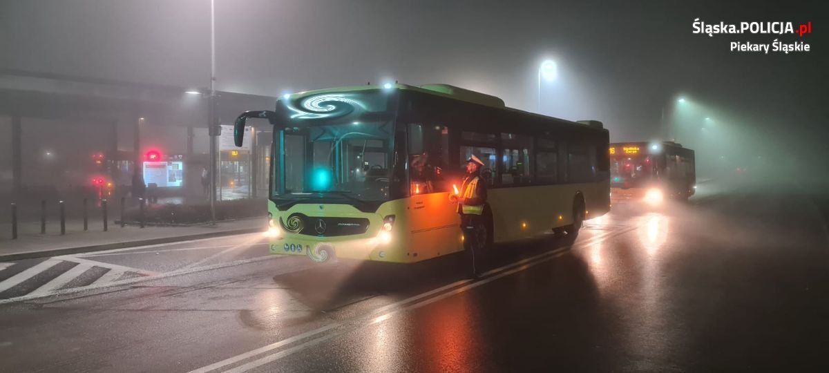 Pijany kierowca autobusu w Piekarach Śląskich/fot.Śląska Policja